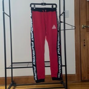 black pyramid red sweats